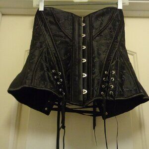 PAST ROMANCE HOT SEXY SATIN Black Corset X L
